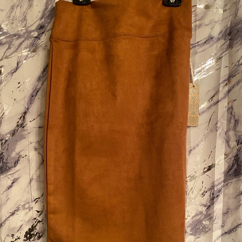 Faux Suede Pencil Skirt